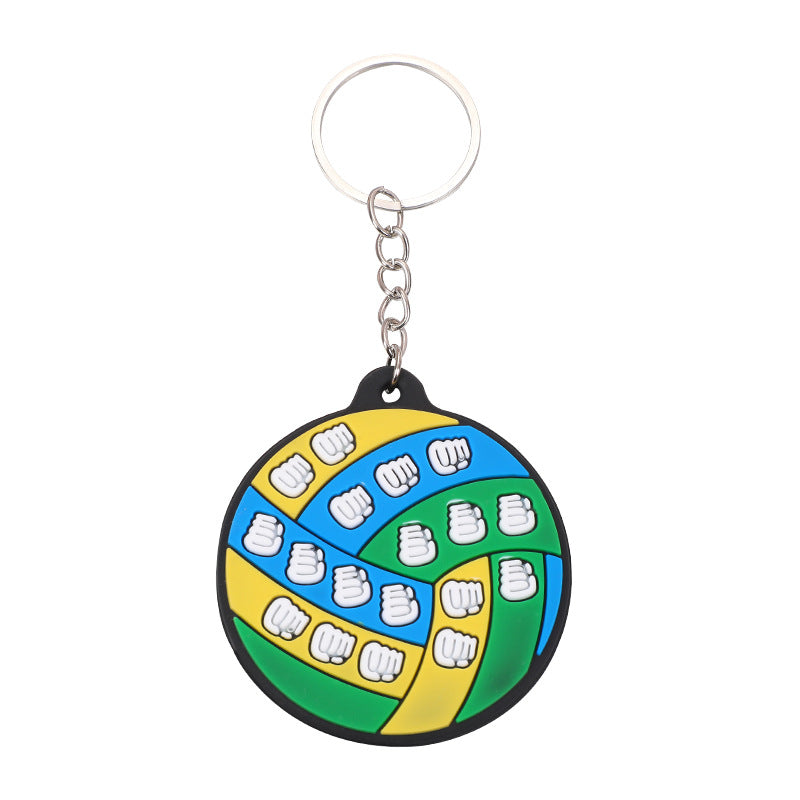 Wholesale Creative PVC football basketball sports goods keychain